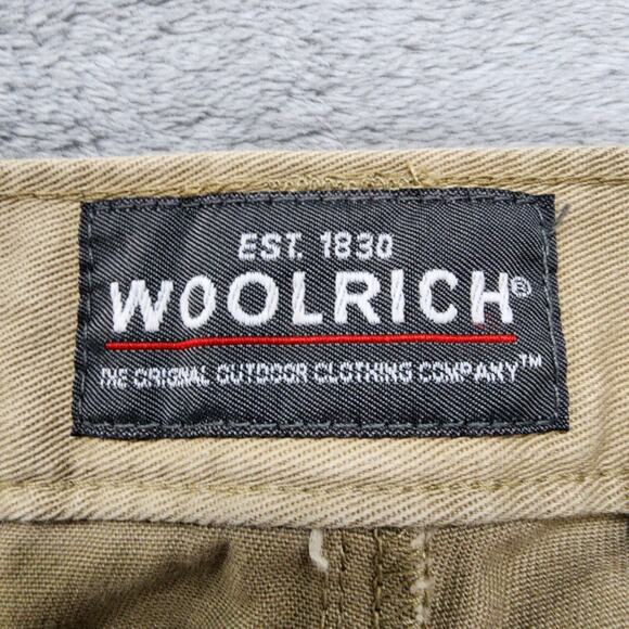 Vintage Woolrich Pants Mens 34/30*‎ Tan Khaki Flat Front Straight Cotton Casual - Picture 6 of 13